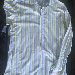 Burberry Shirt XL Blue Green Casual Button Down Shirt